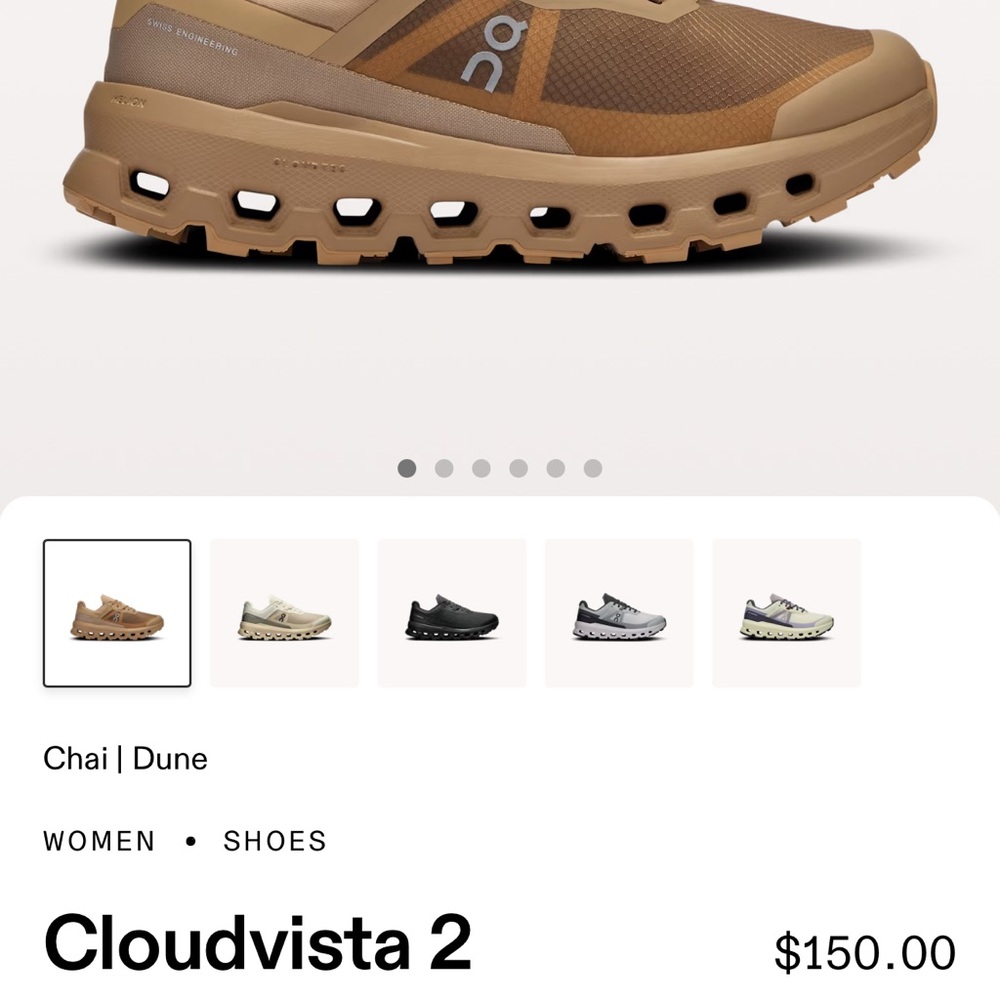 On Running Cloudvista 2 Chai Dune Women's Athletic Shoes